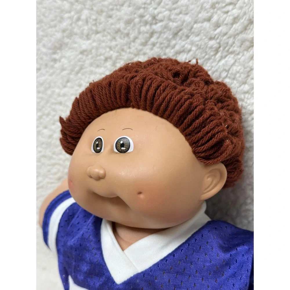 Cabbage Patch Kids Doll Brown Hair Purple Orange Jersey Xavier Roberts 15
